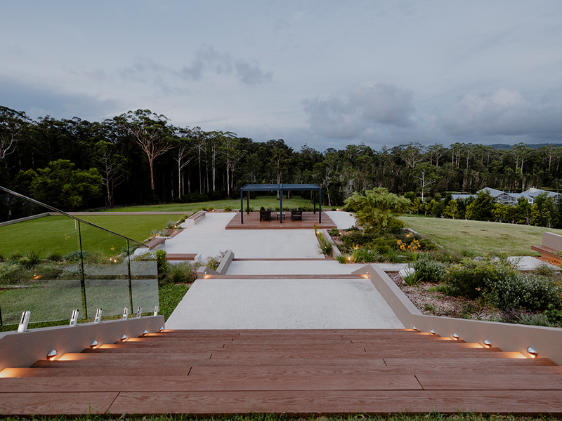 Multi-level outdoor retreat — Millboard Coppered Oak
