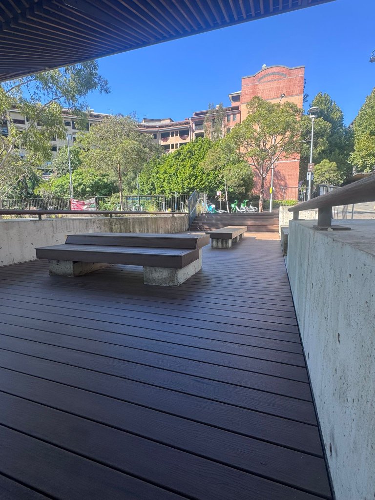 Modwood composite decking harbour view Pyrmont Sydney