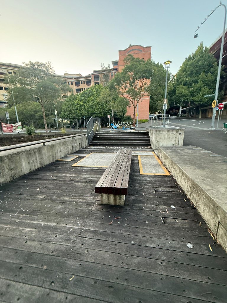 Pirrama Road Pyrmont before - blackened decking boards