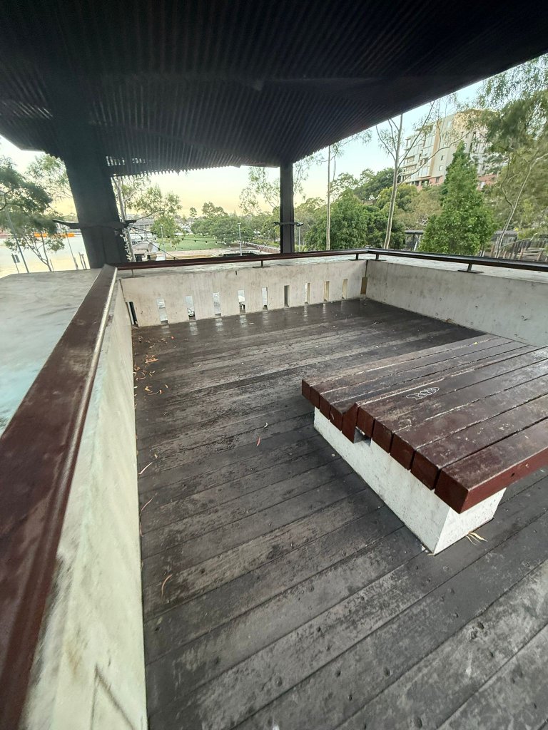 Pirrama Road covered pavilion area before Modwood installation